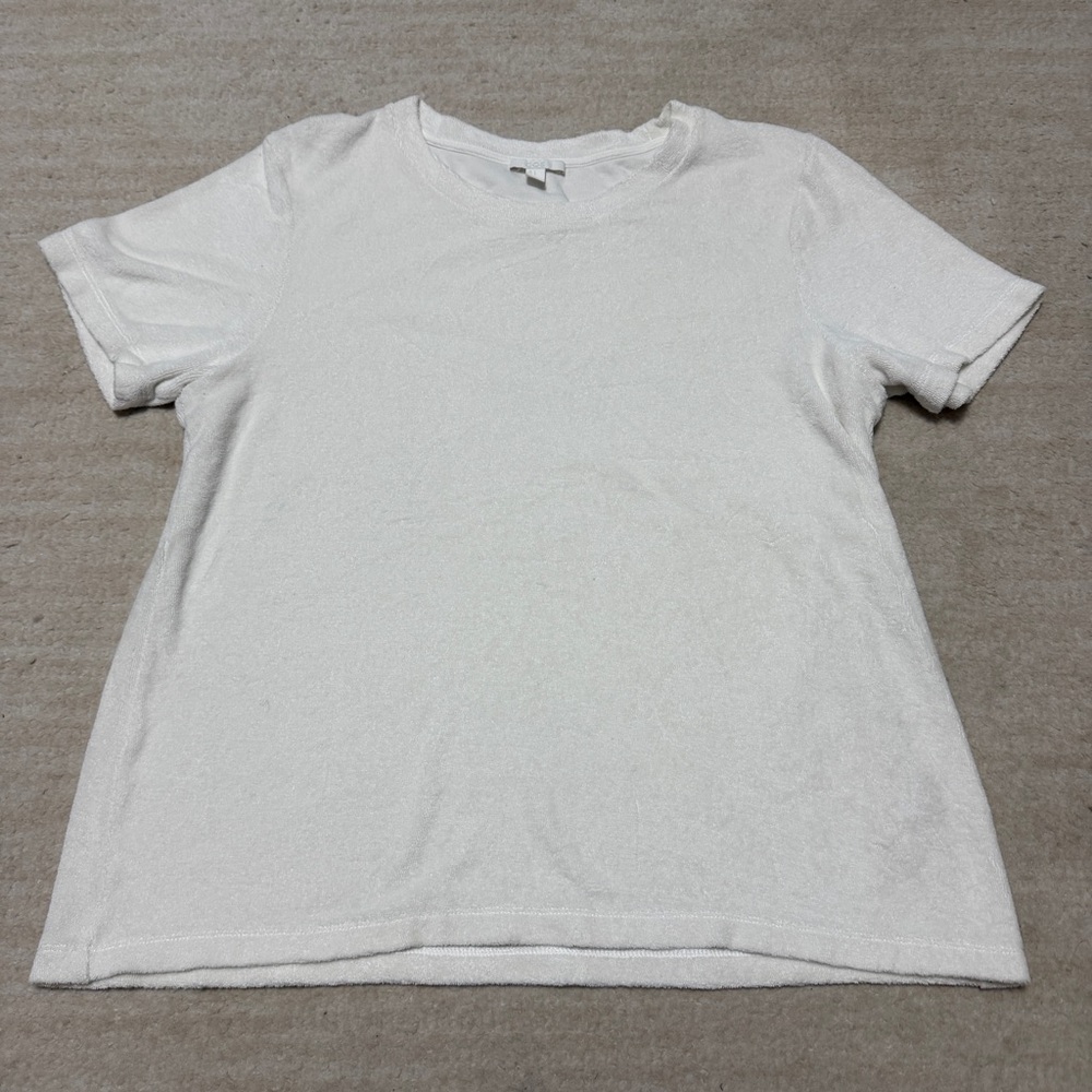 COS Tee Oversized Towelling T-Shirt Terry Cotton White Men's Large
